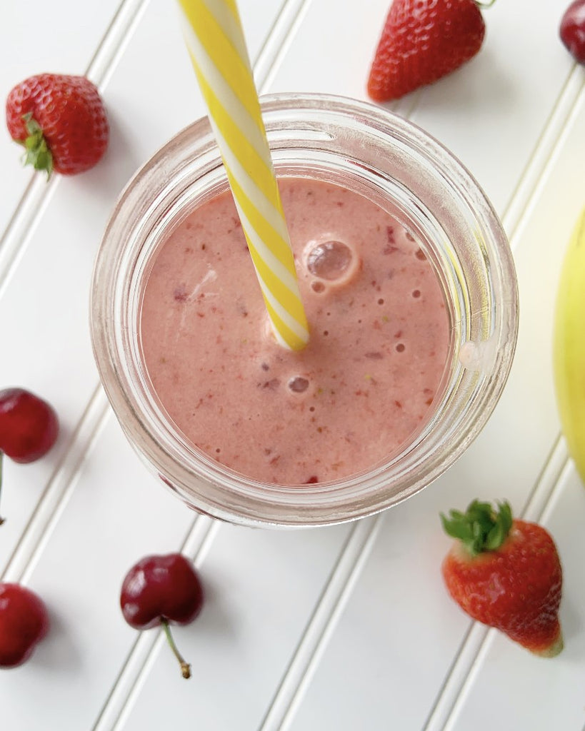 Kid-friendly Berry Cherry Superfood Smoothie